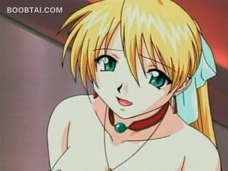 Suveren blond anime adolescent blir fitte finger teased