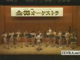 Nudismo japonesa av estrelas em o stark nu orchestra