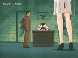 Seksi vanki anime tytär saa pillua hierotaan sisään alusvaatteet
