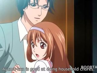 Redhead anime school doll seducing her beautiful teacher