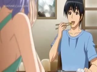 Shy Hentai Doll In Apron Jumping Craving johnson In Bed