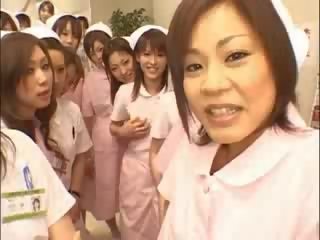 Asian nurses enjoy sex film on top