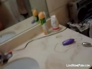 Adorable Young Asian Masturbating In The Bathroom