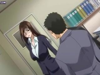 Concupiscent anime učiteľka dáva fajčenie